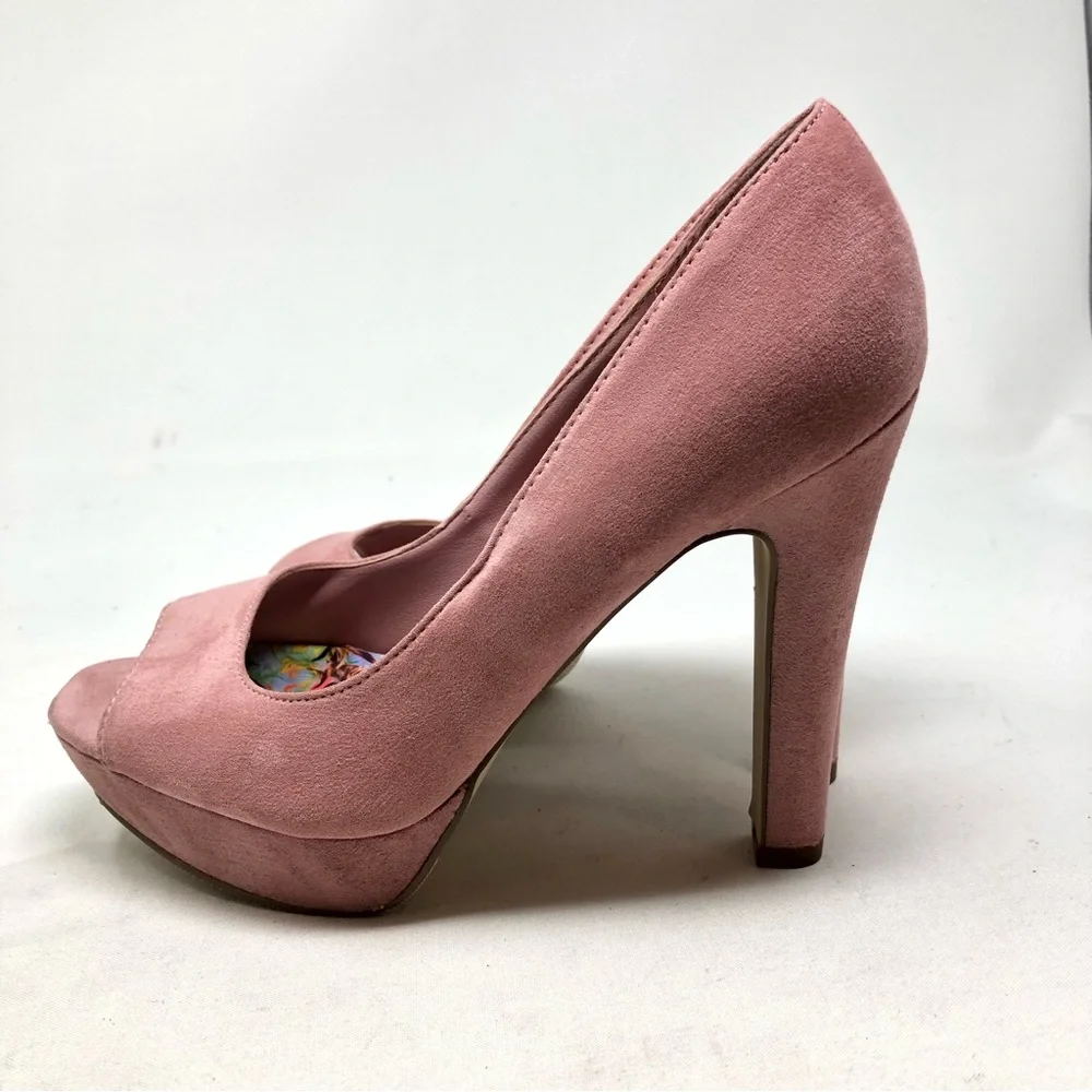 Madden Girl Open Square Toe Blush Pink Platforms Size 7